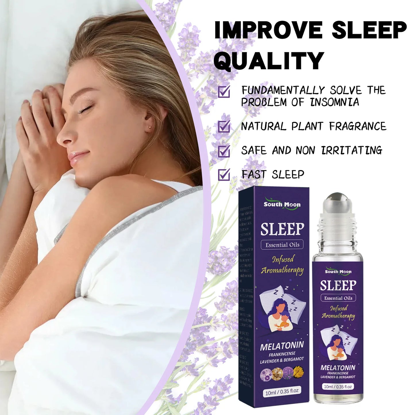 South Moon Lavender Essential Oil for Deep Sleep – Aromatherapy to Soothe Mood, Ease Anxiety & Support Relaxation