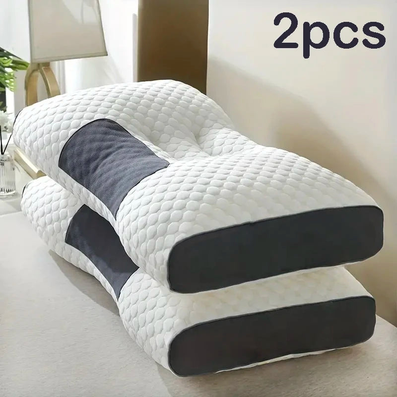2-Pack Ergonomic Contour Neck Pillows – Adjustable Support, All-Season Comfort