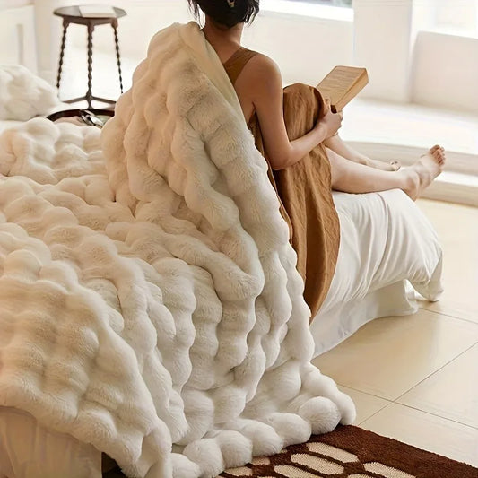 Heavy Weighted Blanket Faux Rabbit Fleece - image 2