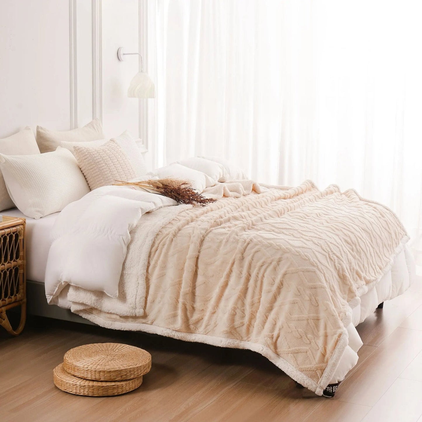 Jacquard Sherpa Weighted Blanket – 6 Lbs
