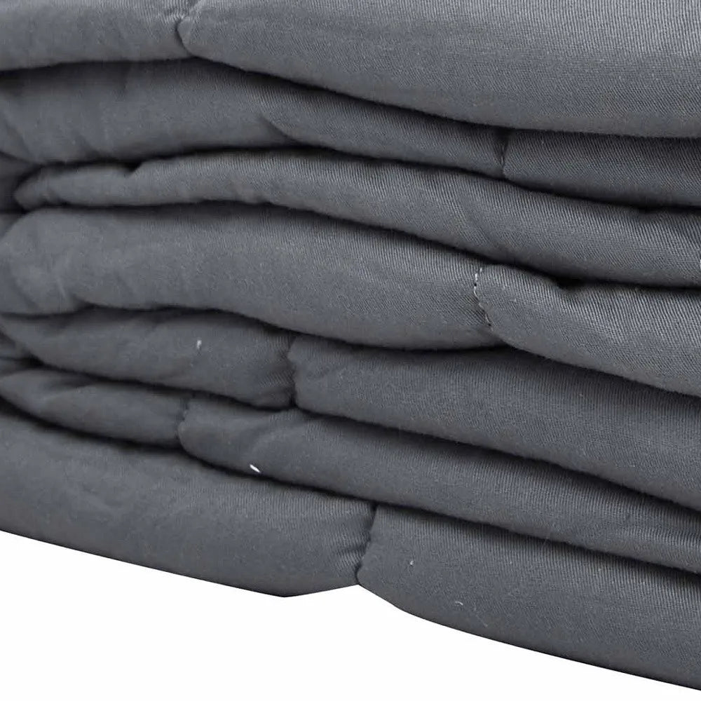 Throw Weighted Blanket 15 lbs Light Gray Quilted - image 1