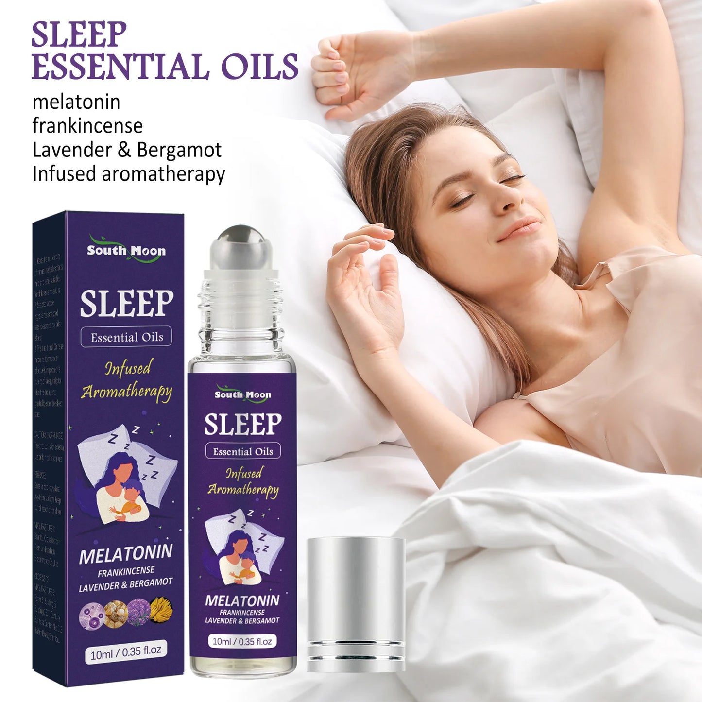South Moon Lavender Essential Oil for Deep Sleep – Aromatherapy to Soothe Mood, Ease Anxiety & Support Relaxation