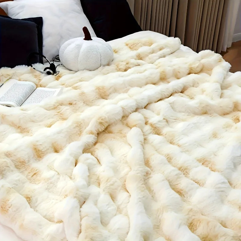 Heavy Weighted Blanket  Faux Rabbit Fleece - image 4