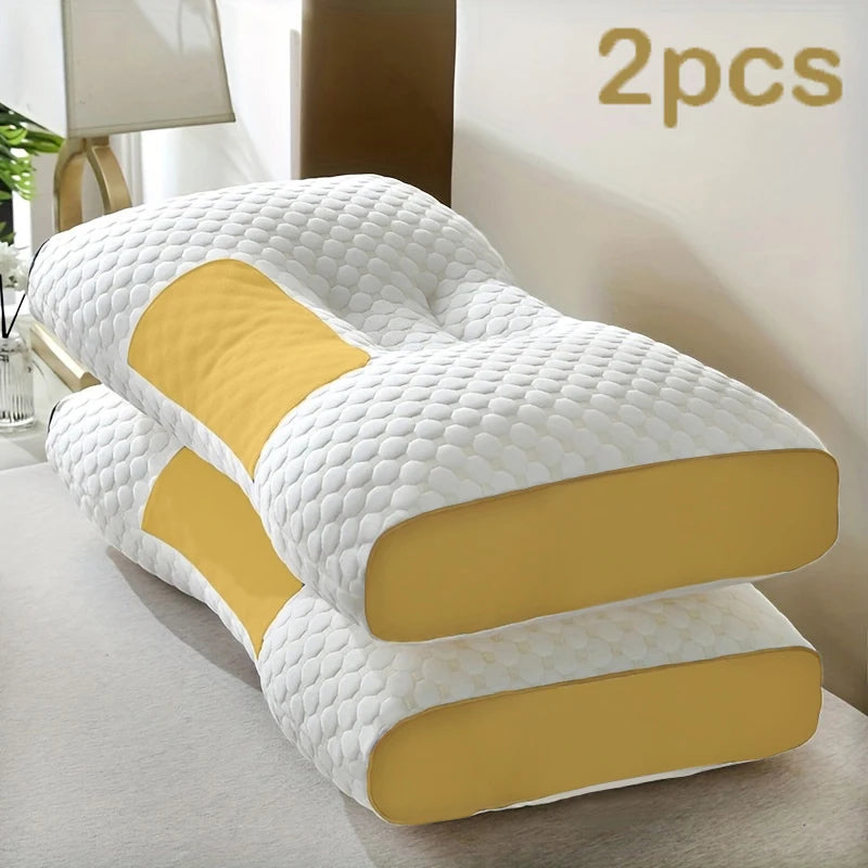 2-Pack Ergonomic Contour Neck Pillows – Adjustable Support, All-Season Comfort