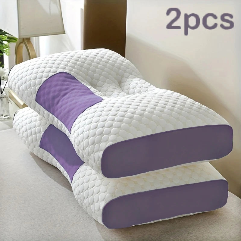 2-Pack Ergonomic Contour Neck Pillows – Adjustable Support, All-Season Comfort