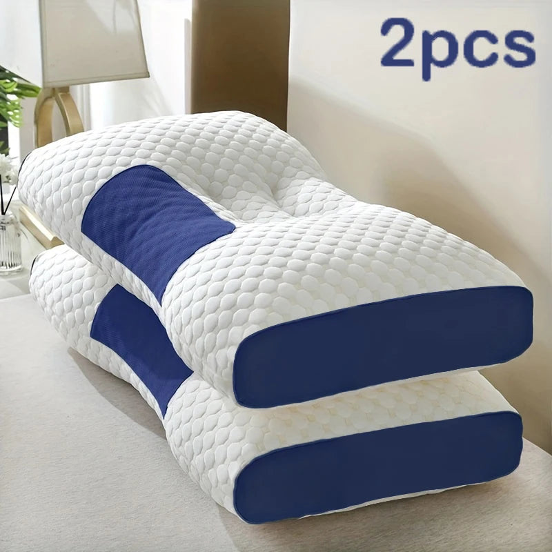2-Pack Ergonomic Contour Neck Pillows – Adjustable Support, All-Season Comfort