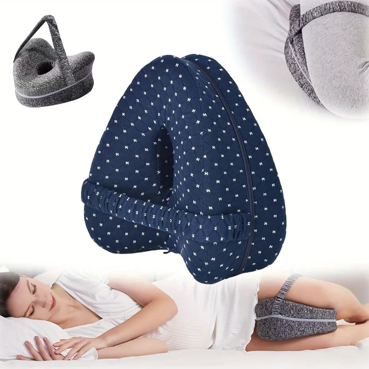 Memory Foam Knee Pillow with Side Sleeper Support - image 17