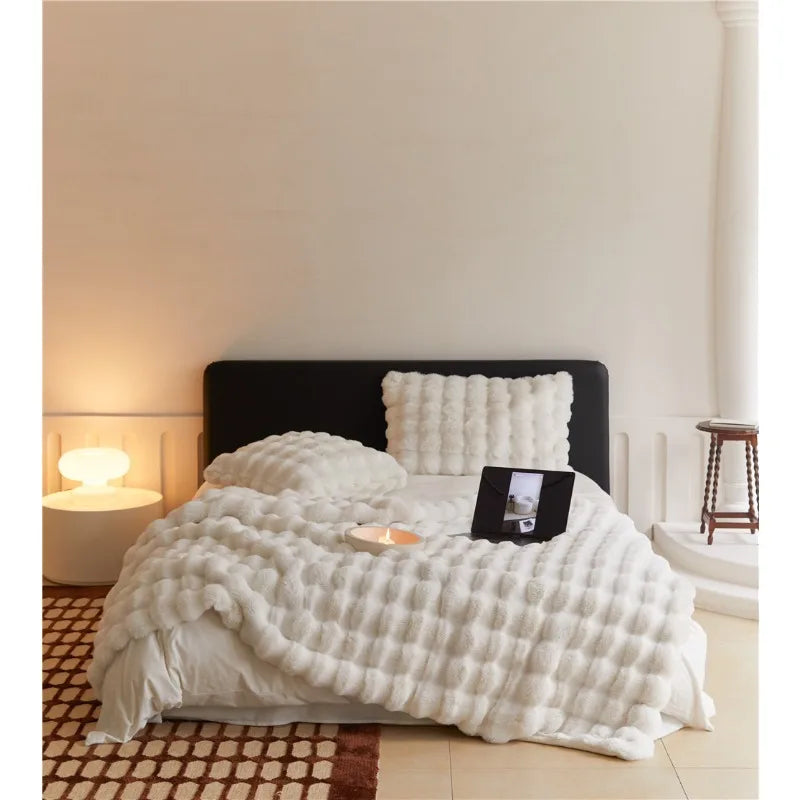 Heavy Weighted Blanket  Faux Rabbit Fleece - image 6