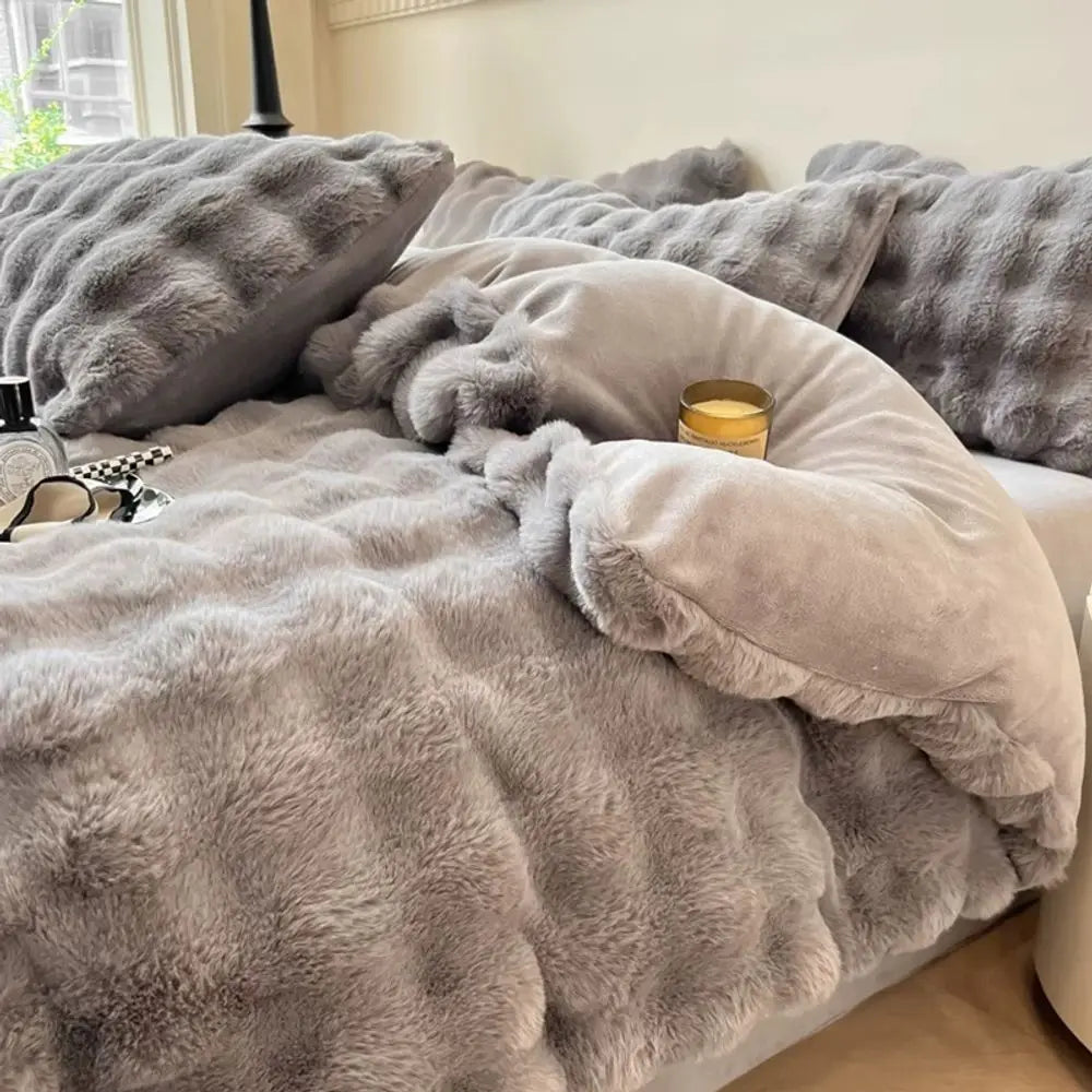 Weighted Blanket Bedspread  Faux Rabbit Fleece - 6 Lbs - image 8