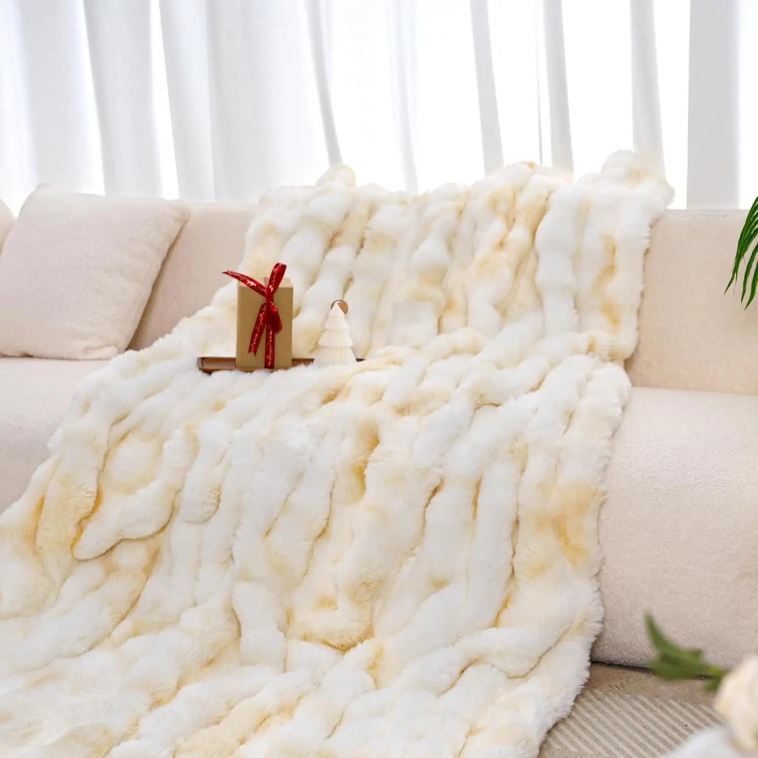 Weighted Blanket Bedspread  Faux Rabbit Fleece - 6 Lbs - image 7
