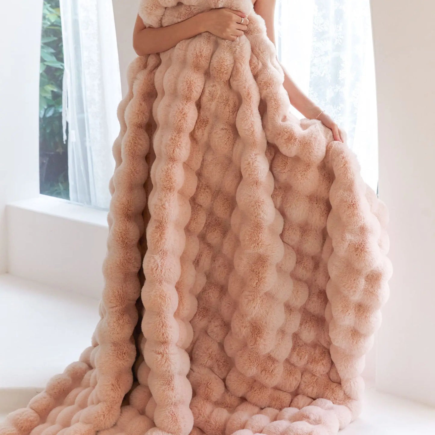Heavy Weighted Blanket  Faux Rabbit Fleece - image 11