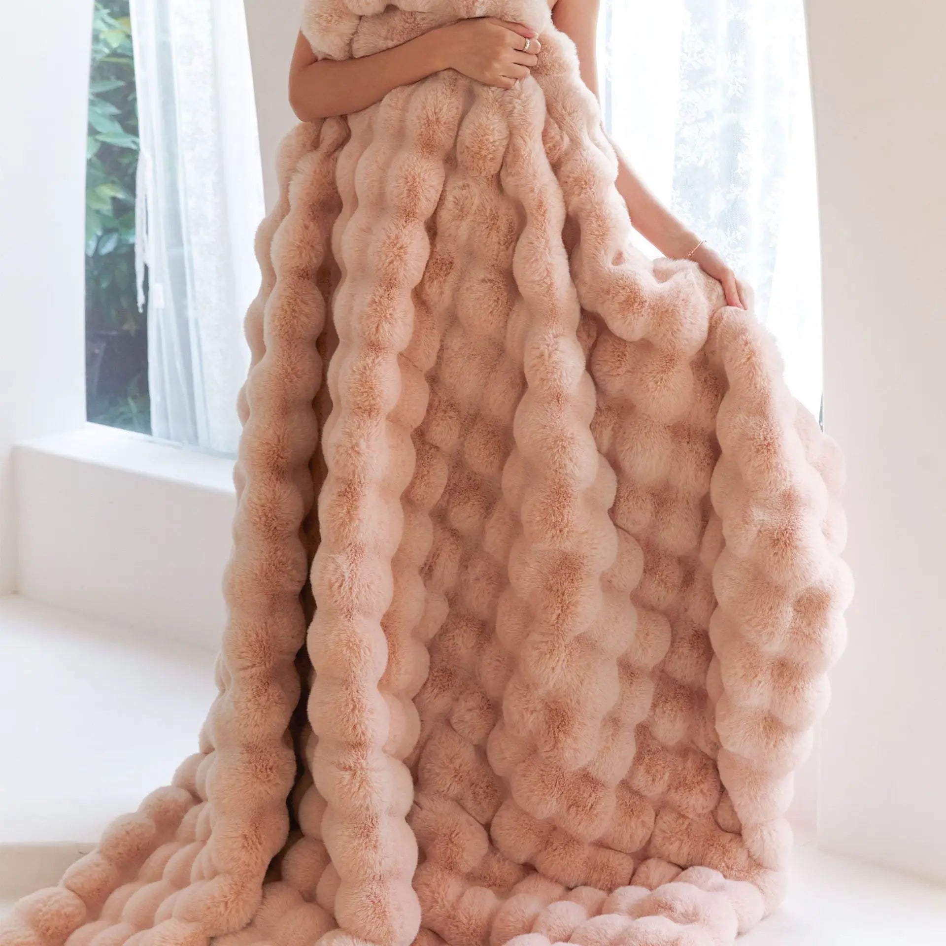 Heavy Weighted Blanket  Faux Rabbit Fleece - image 11