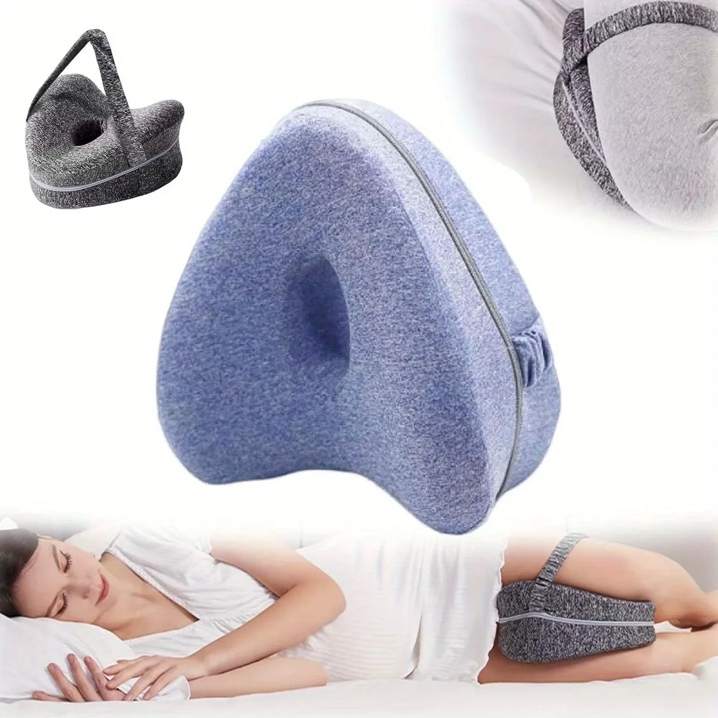 Memory Foam Knee Pillow with Side Sleeper Support - image 14