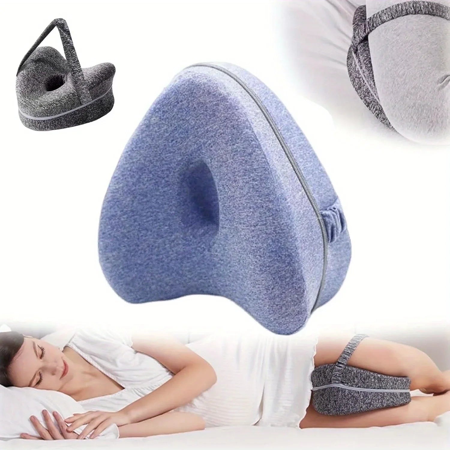 Memory Foam Knee Pillow with Side Sleeper Support - image 14