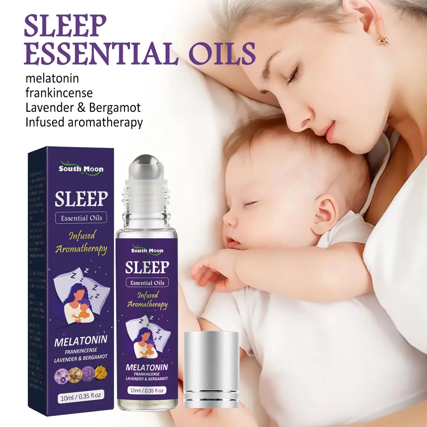 South Moon Lavender Essential Oil for Deep Sleep – Aromatherapy to Soothe Mood, Ease Anxiety & Support Relaxation