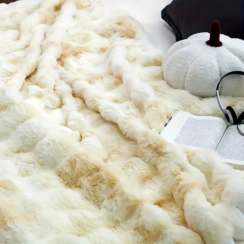 Heavy Weighted Blanket  Faux Rabbit Fleece - image 5
