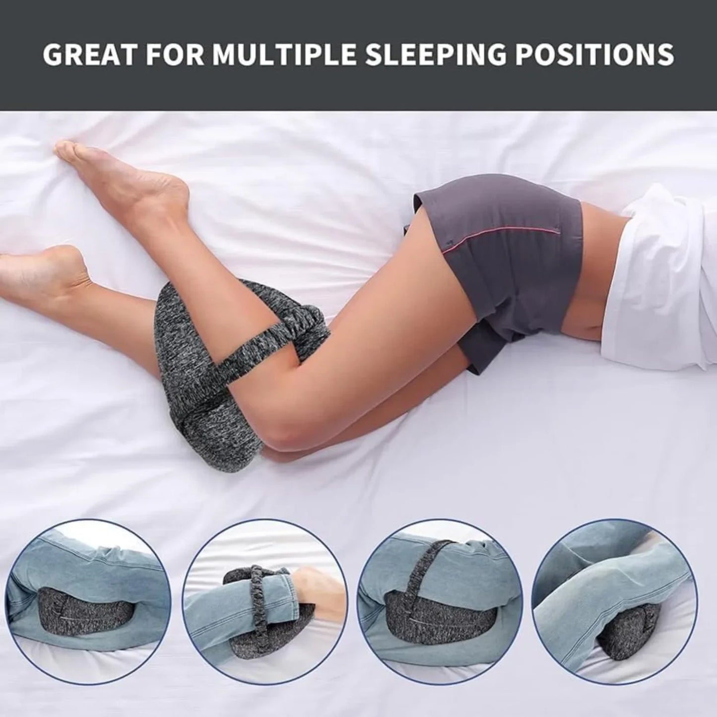 Memory Foam Knee Pillow with Side Sleeper Support - image 9