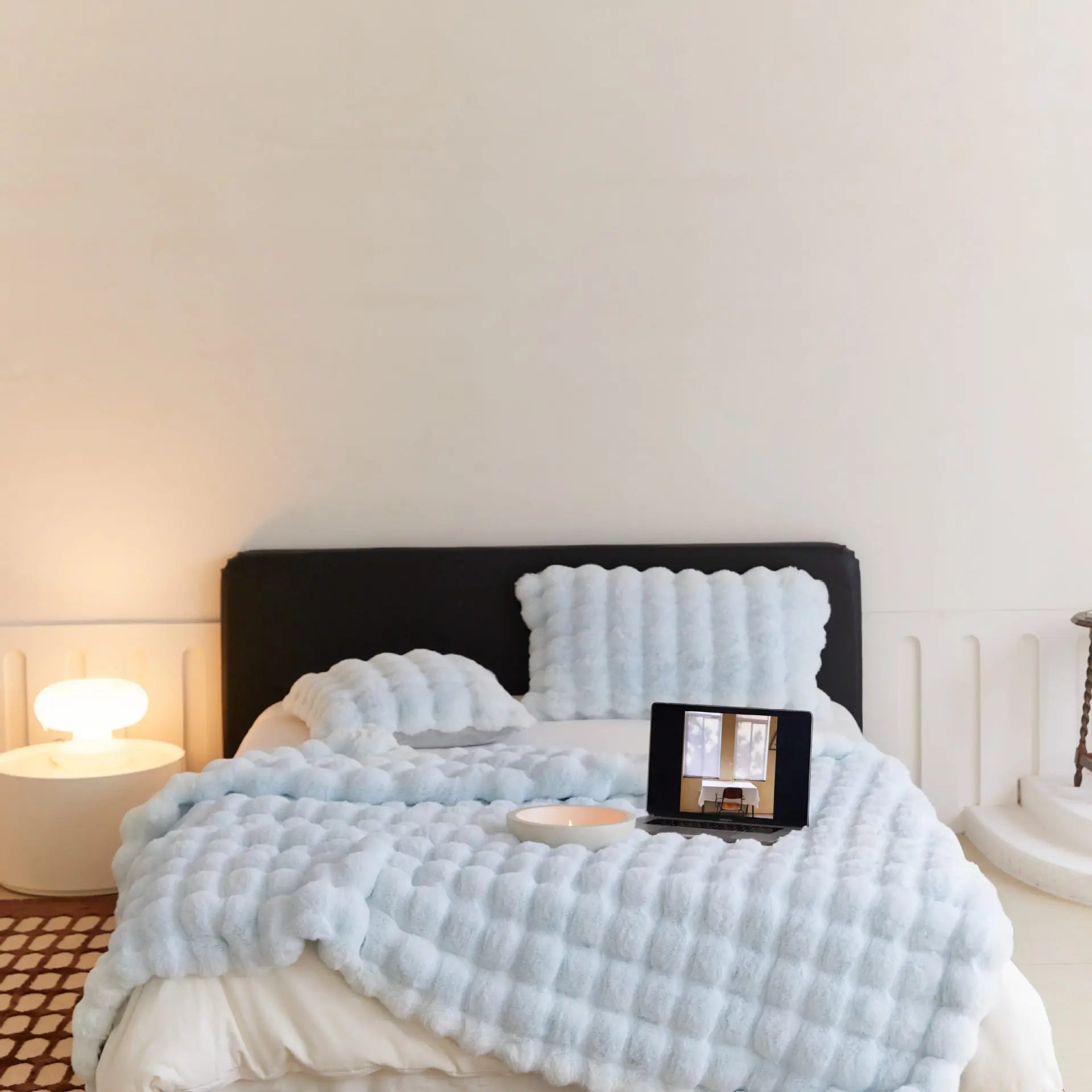 Heavy Weighted Blanket  Faux Rabbit Fleece - image 7