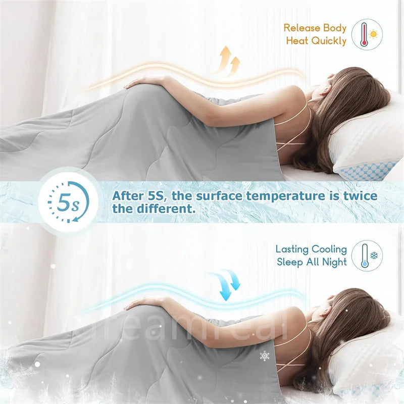 Cooling Summer Comforter – Lightweight, Smooth, Double-Sided Arc-Chill Fabric, Washable