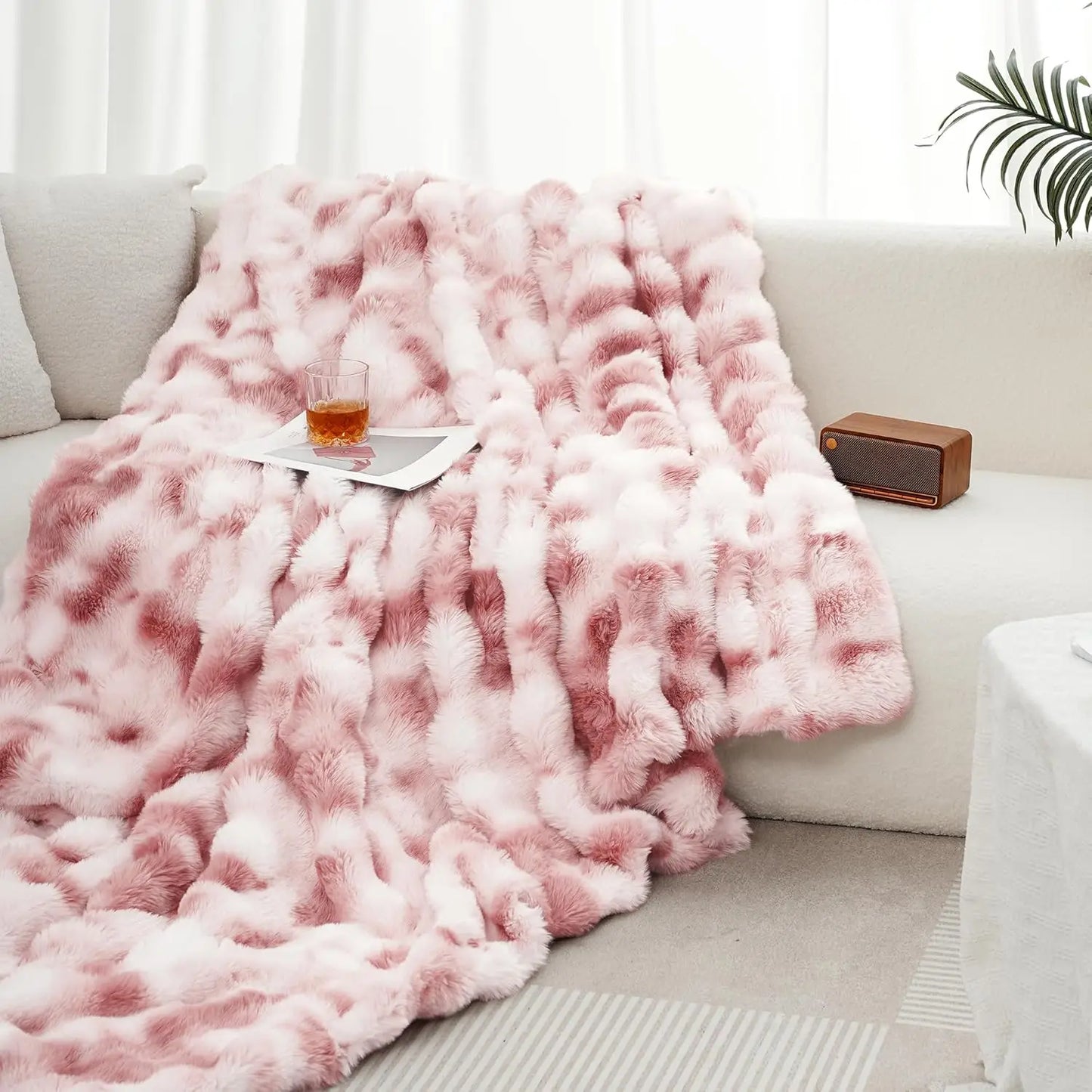 Weighted Blanket Bedspread  Faux Rabbit Fleece - 6 Lbs - image 10