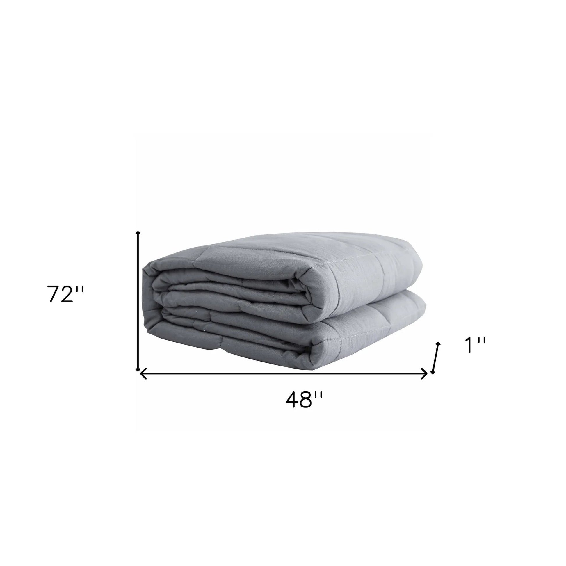 Throw Weighted Blanket 15 lbs Light Gray Quilted - image 6