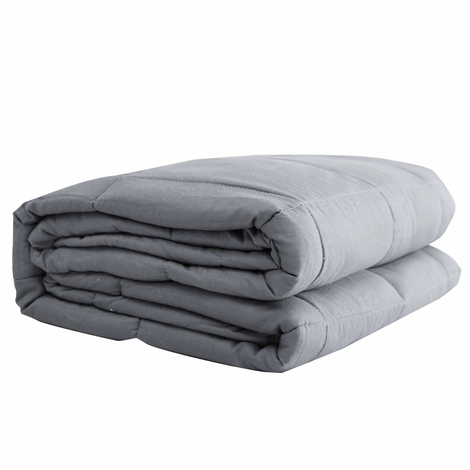 Throw Weighted Blanket 15 lbs Light Gray Quilted - image 4