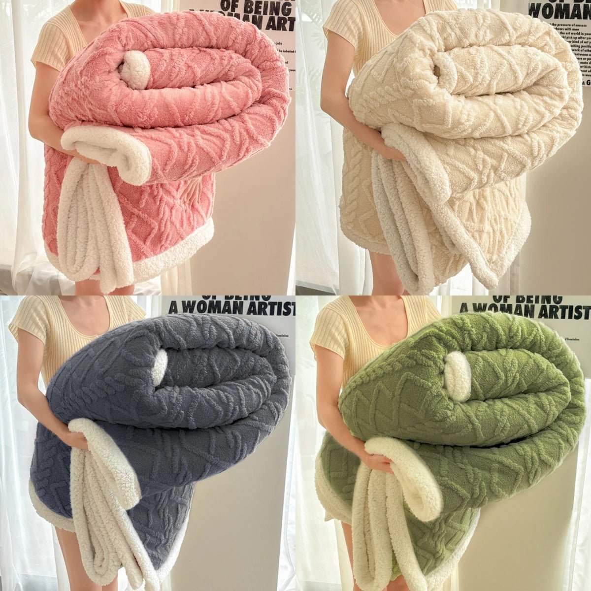 Jacquard Sherpa Weighted Blanket – 6 Lbs