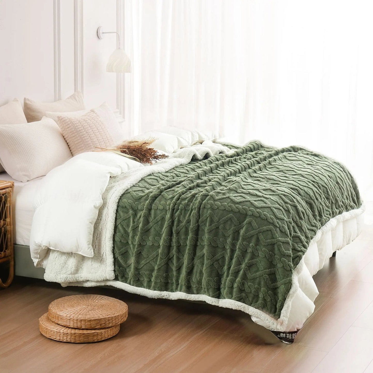 Jacquard Sherpa Weighted Blanket – 6 Lbs