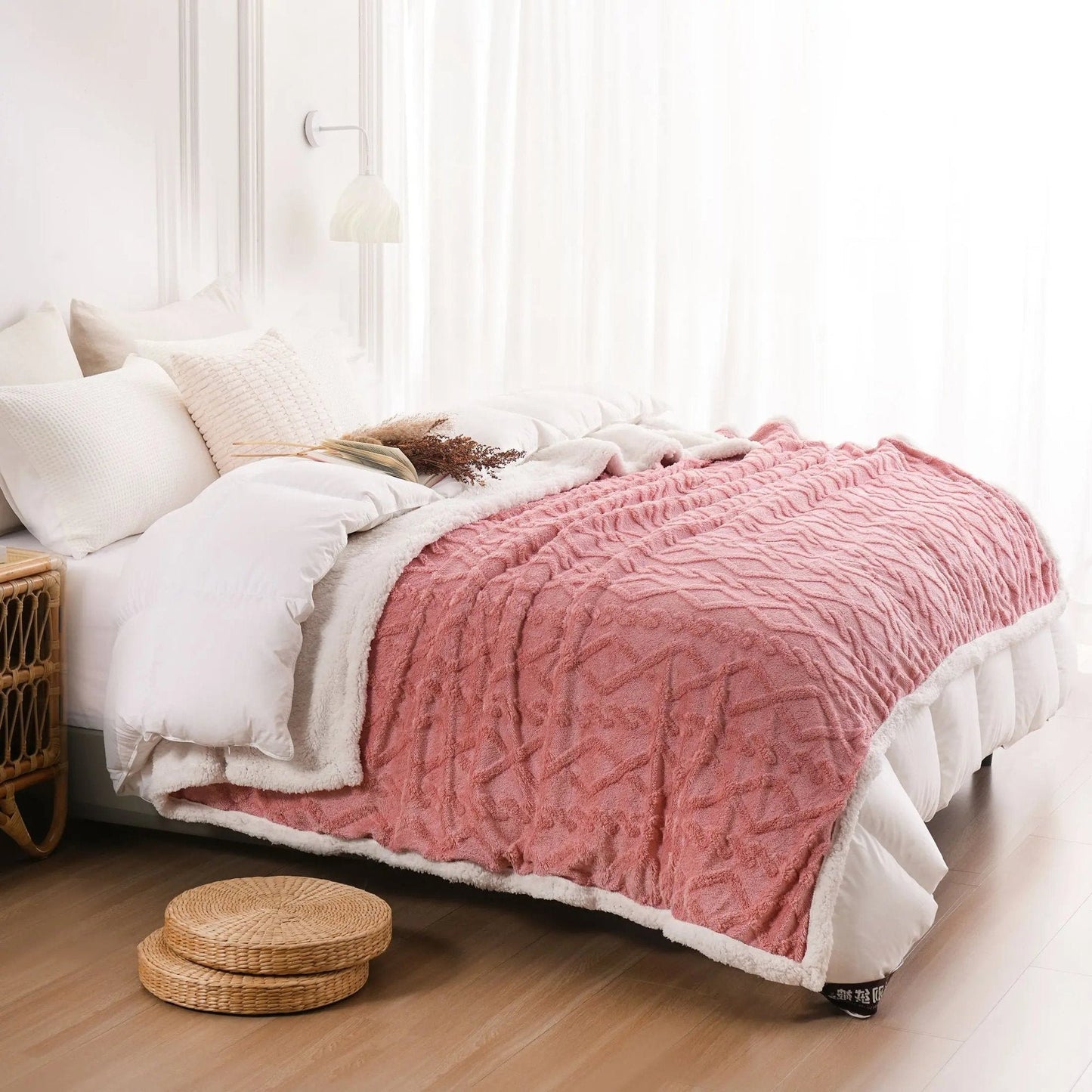 Jacquard Sherpa Weighted Blanket – 6 Lbs