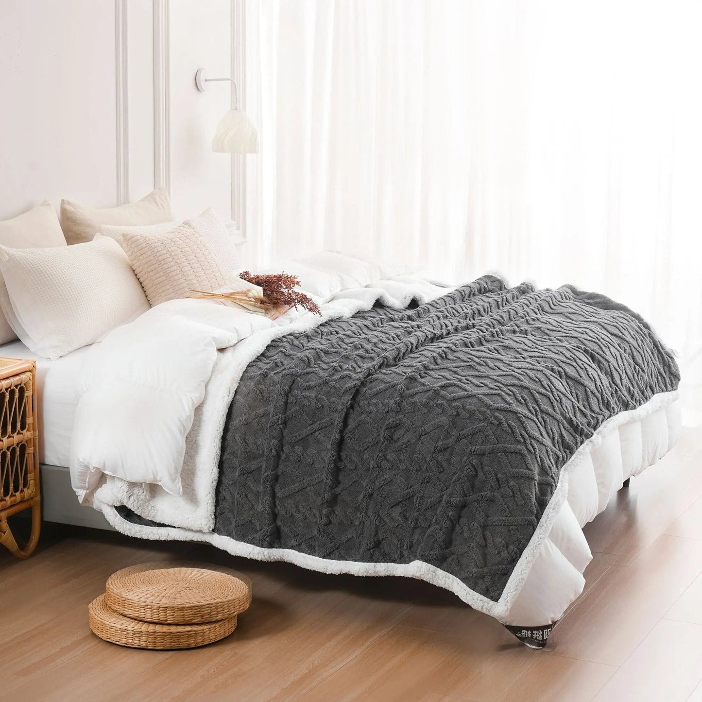 Jacquard Sherpa Weighted Blanket – 6 Lbs